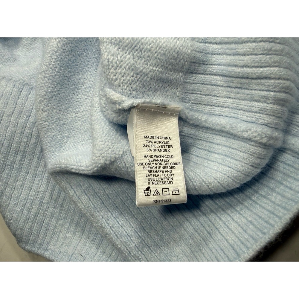 CeCe Womens Blue Puff Long Sleeve Crew Neck Sweater Size XL Frozen‎ - Picture 6 of 9